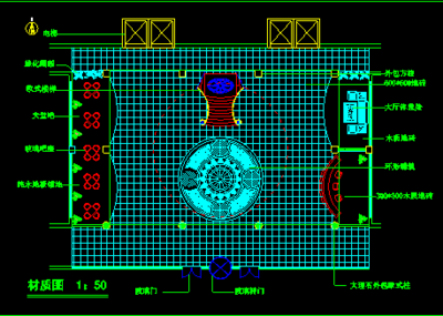 某大堂室内外装修cad方案设计施工图纸